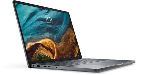 A Dell Pro 16 Laptop computer on a dark background.