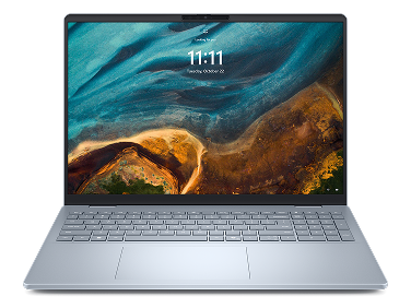 A Dell 16 Plus Laptop computer on a dark background.