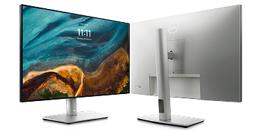 Front and rear images of a Dell UltraSharp 24 inch monitor. 
