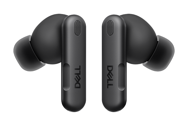 A pair of Dell Pro Plus ANC Earbuds.