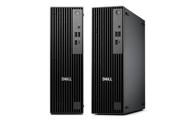 Two Dell Pro Slim Desktop computers next to each other.