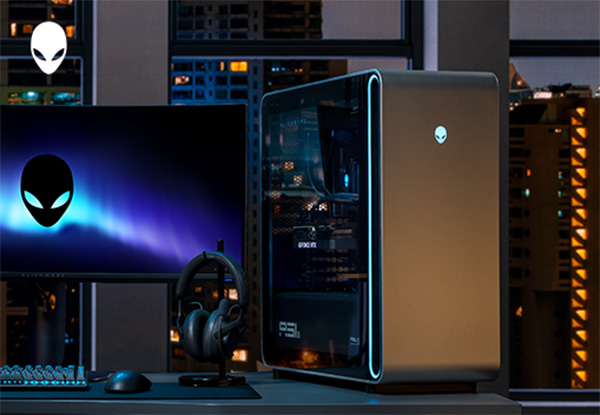 Gamer Home Office Featuring the Alienware Area-51 Gaming Desktop 
