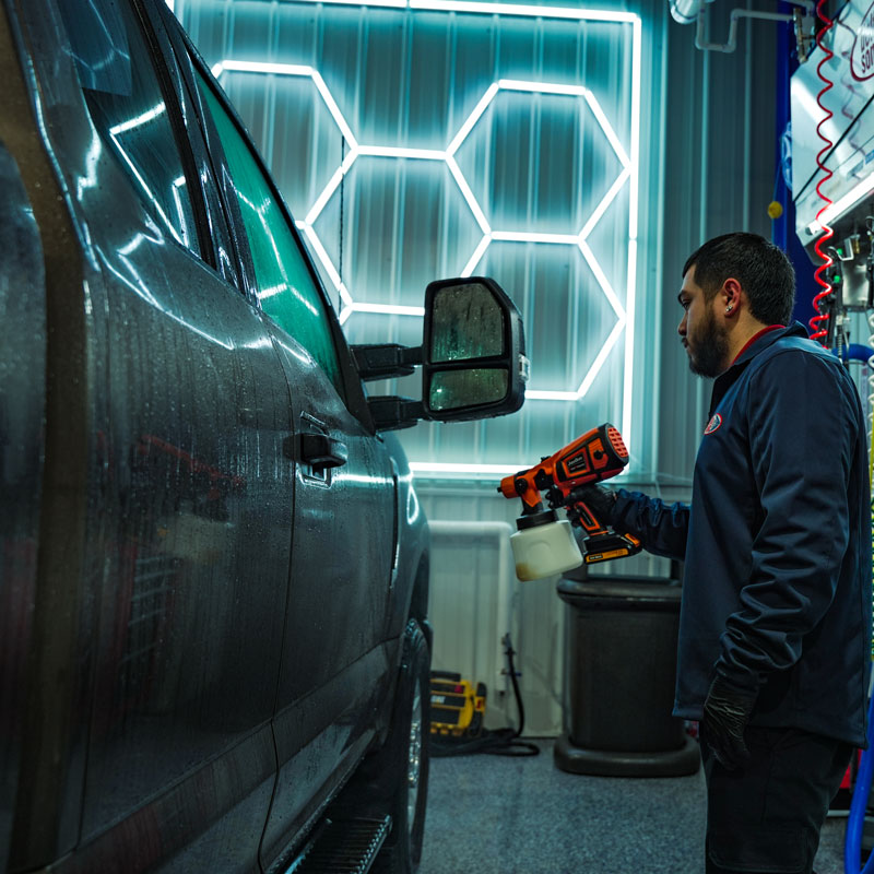 Car receiving Delta Sonic's Exterior Protection Package