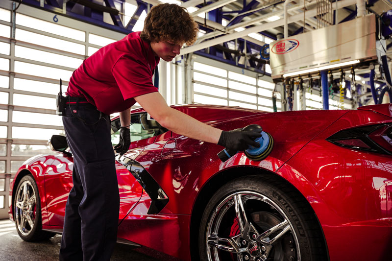 Car receiving Delta Sonic's Exterior Protection Package