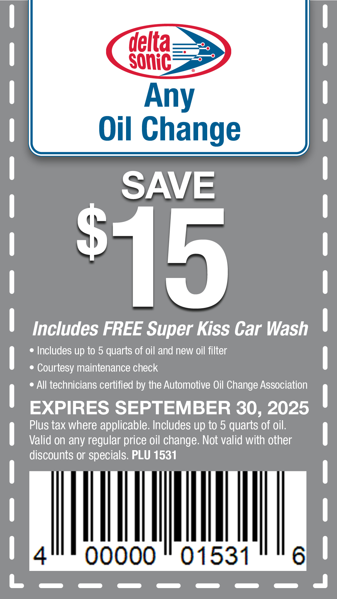 any oil change $20 off plu 1293