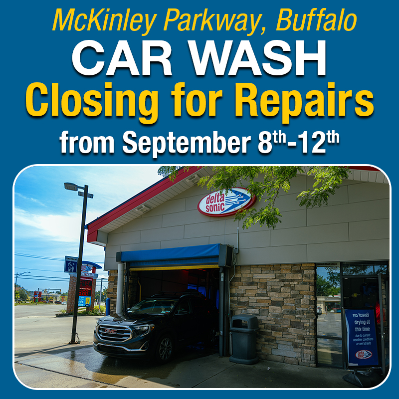 mckinley parkway car wash closed for repairs 9/8 - 9/12