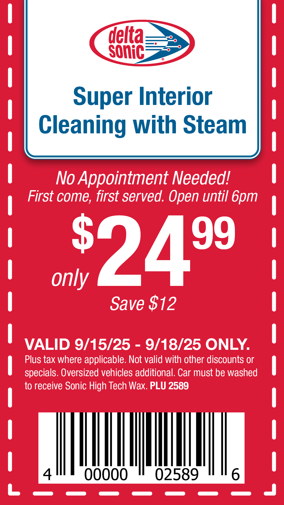 super interior cleaning with steam $24.99 plu 2589