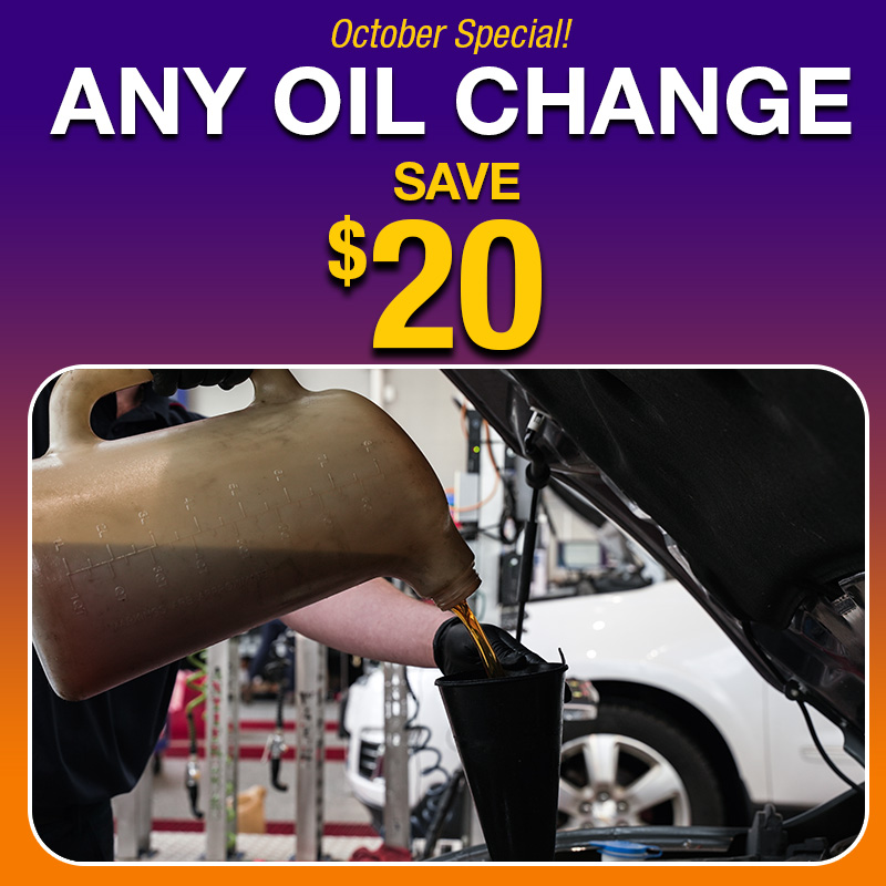 any oil change save 20 october special on any car oil change