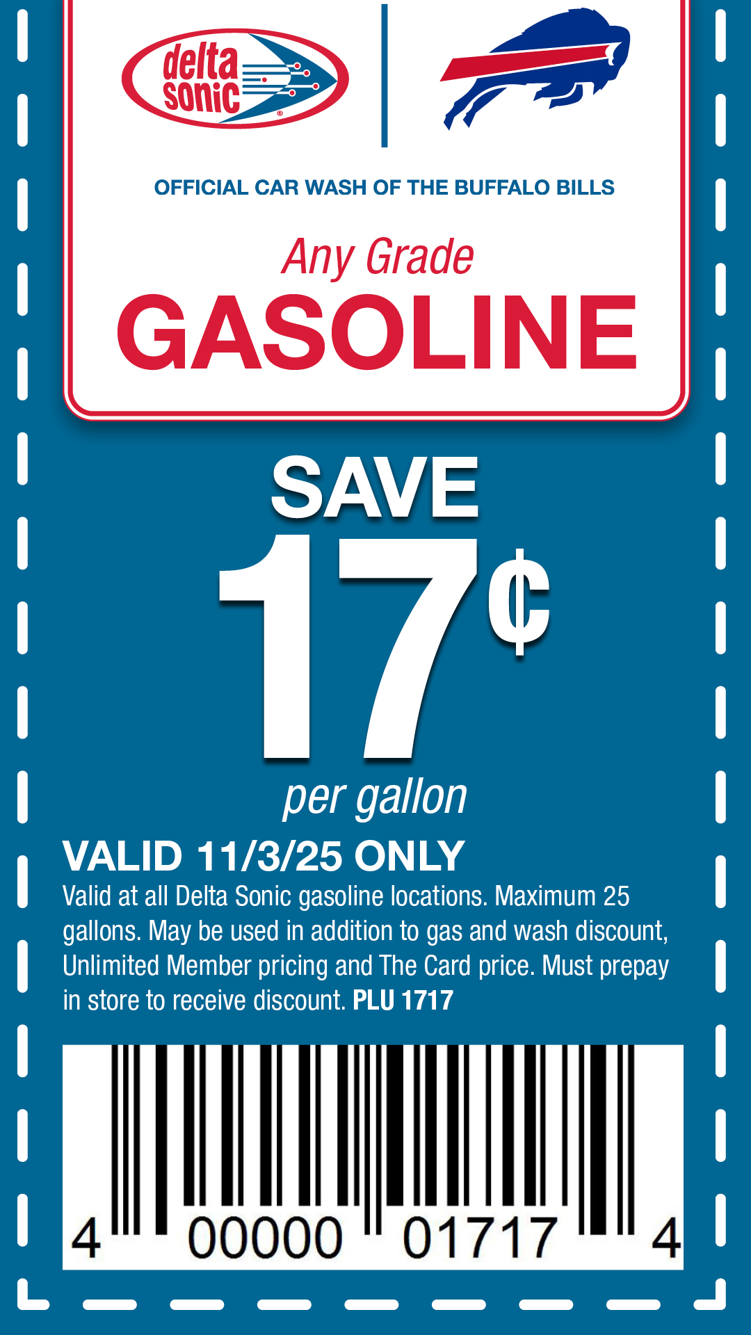 17 cents off a gallon of gas