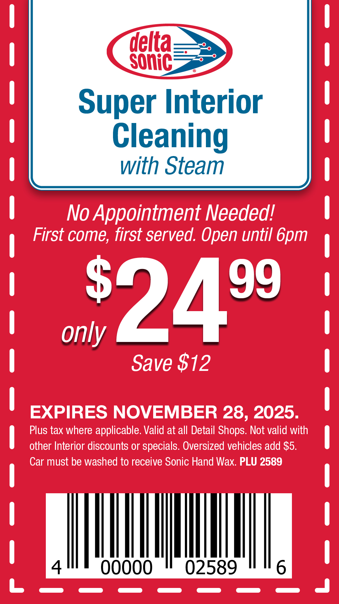 super interior cleaning with steam $24.99 plu 2589