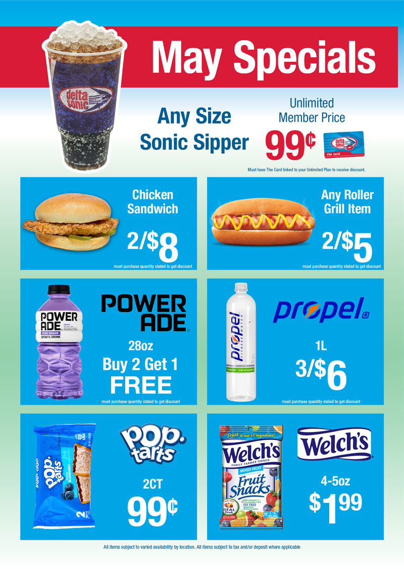 May specials in our convenience store