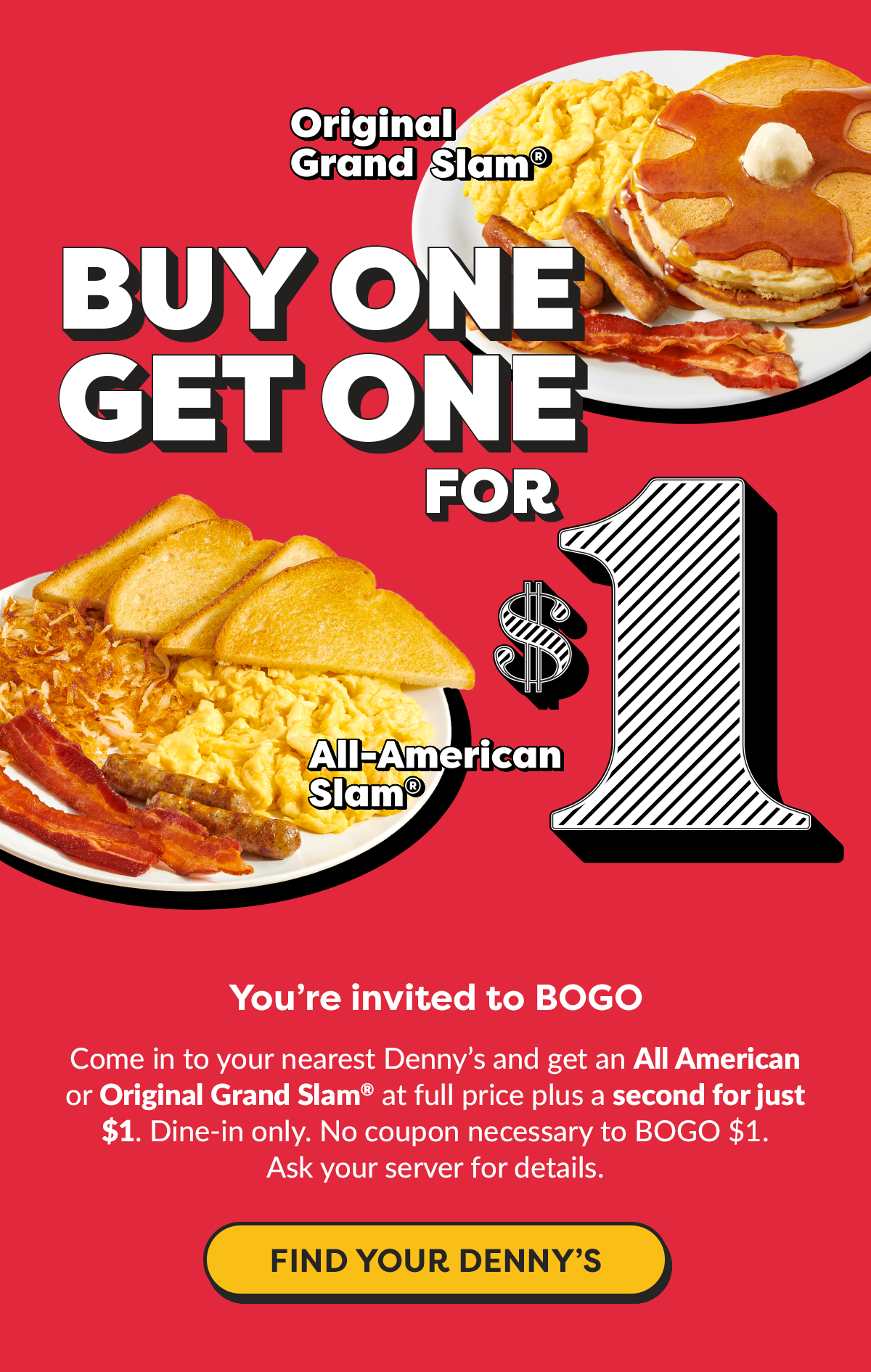 BUY ONE GET ONE FOR $1