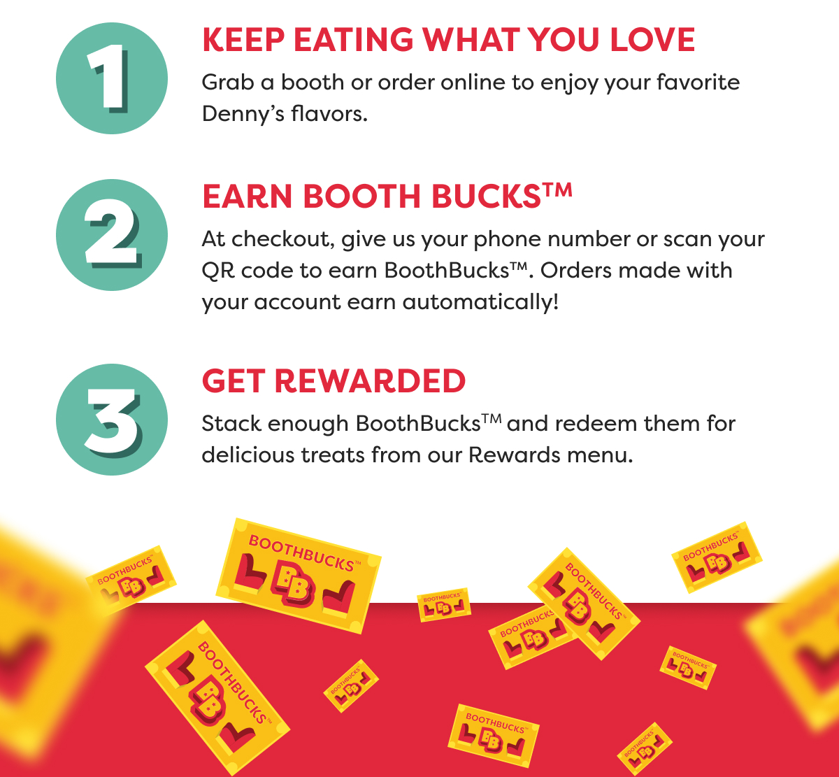 KEEP EATING WHAT YOU LOVE. EARN BOOTH BUCKS. GET REWARDED.