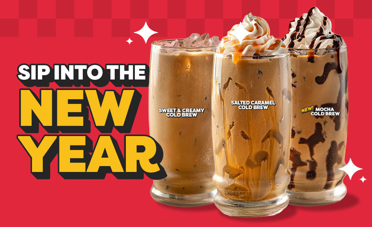 Sip Into The New Year - Sweet & Creamy Cold Brew - Salted Caramel Cold Brew - New! Mocha Cold Brew