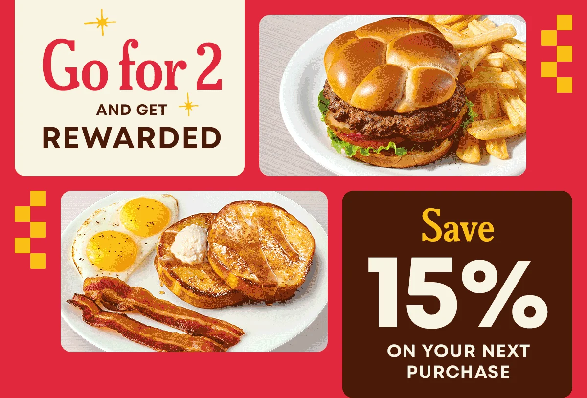 Go For 2 And Get Rewarded - Save 15% On Your Next Purchase