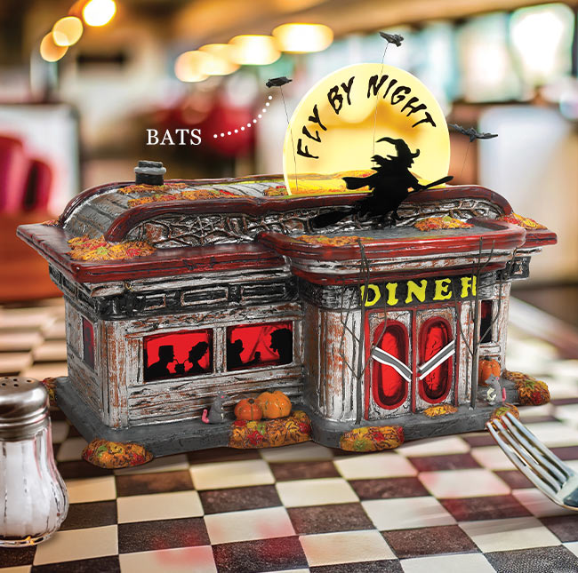 Fly By Night Diner lighted building