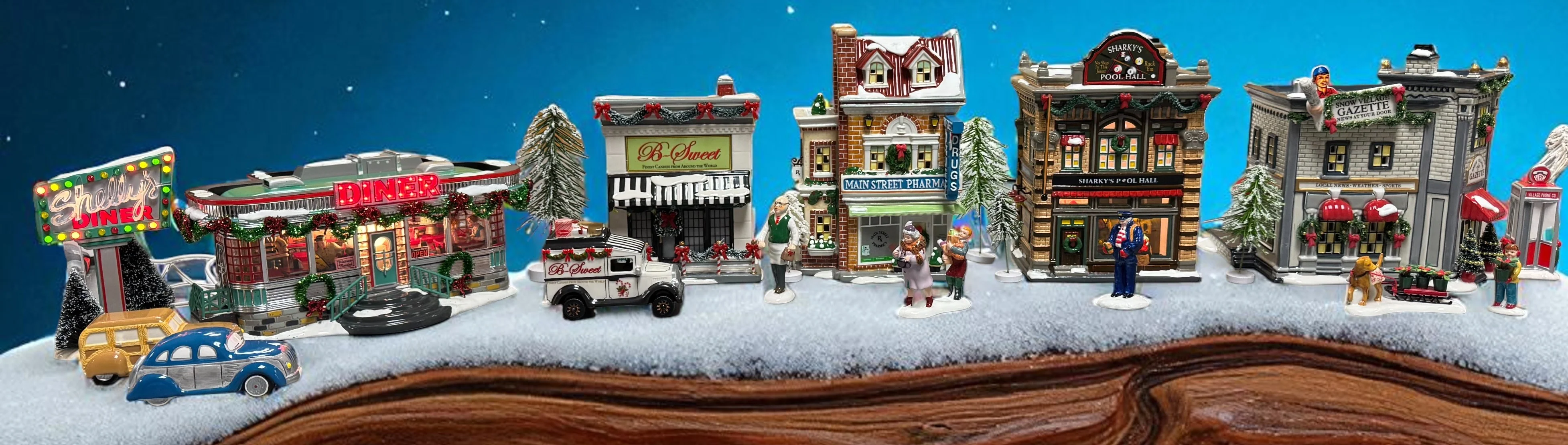 Image of A Snow Village Day Downtown