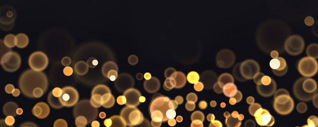 Gold bokeh on black background
