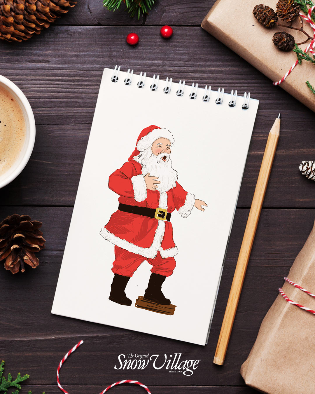 Early concept art for the Santa Comes to Town Village piece