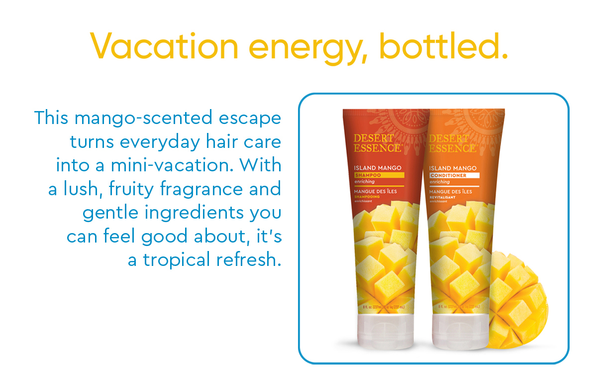 VACATION ENERGY, BOTTLED! MANGO SHAMPOO AND CONDITIONER