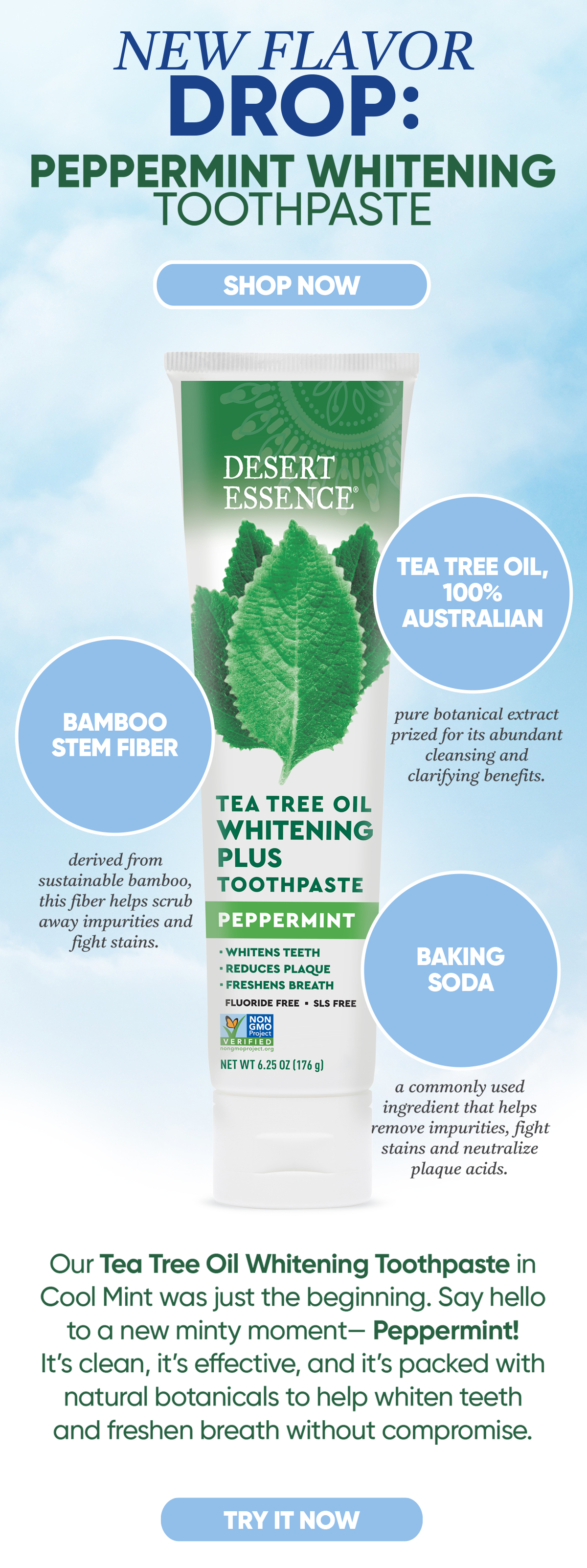 SHOP NEW PEPPERMINT WHITENING TOOTHPASTE