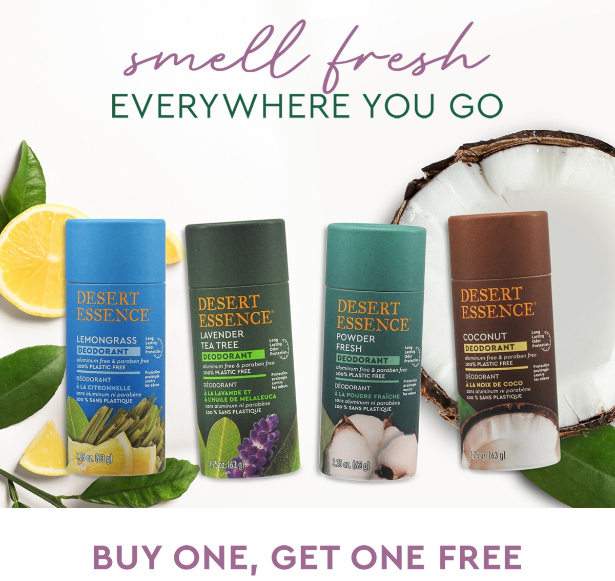 smell fresh everywhere you go, bogo 50% off - while supplies last