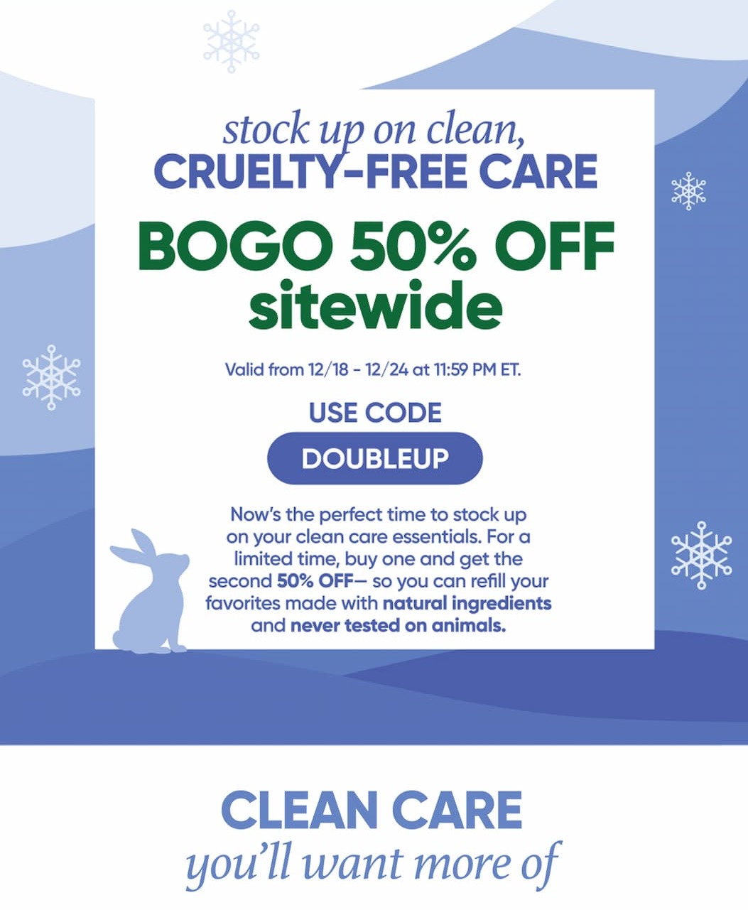 BOGO 50% OFF WITH CODE DOUBLEUP