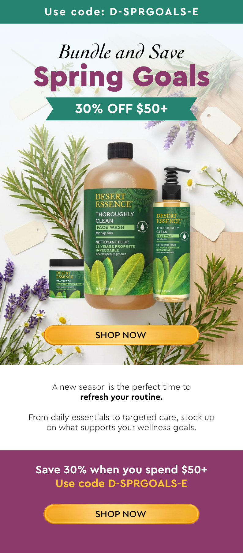 30% OFF $50+ Use code: D-SPRGOALS-E