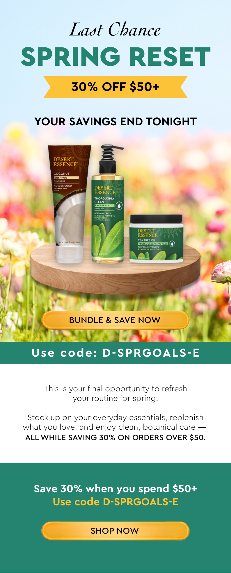 30% OFF $50+ Use code: D-SPRGOALS-E