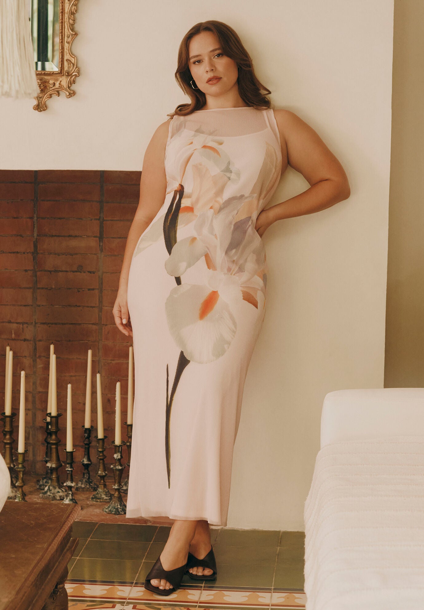Pleated Chiffon Dress﻿