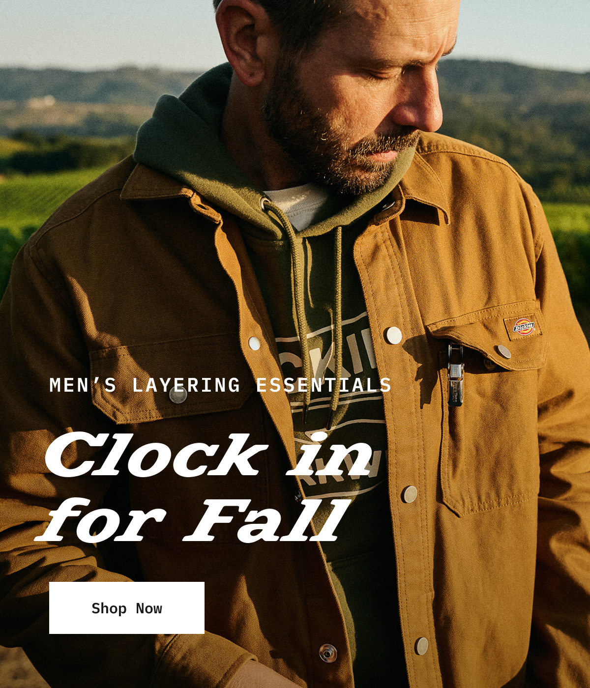 Men's Layering Essentials. Clock in for Fall. Shop now.