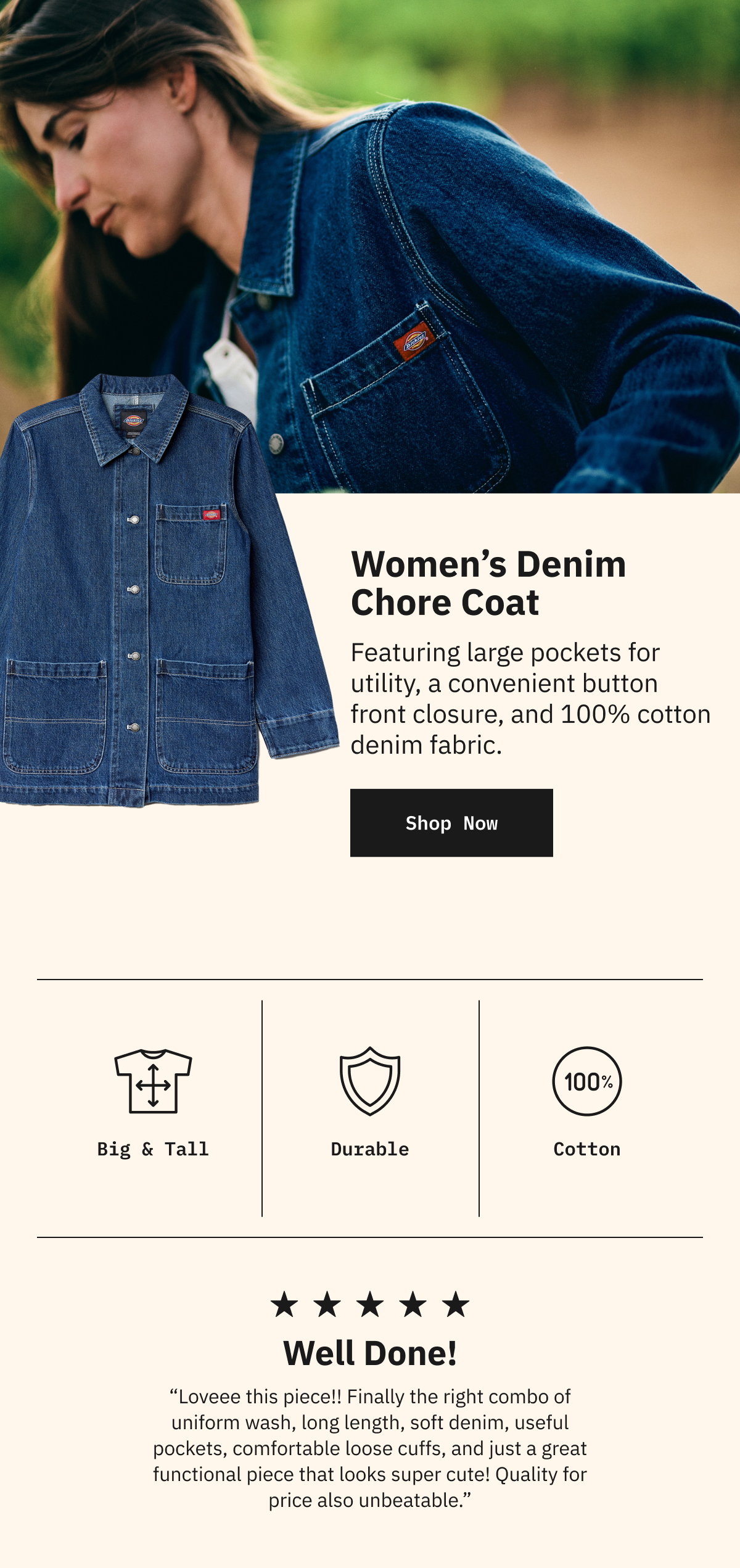 Women's Denim Chore Coat. Shop Now.