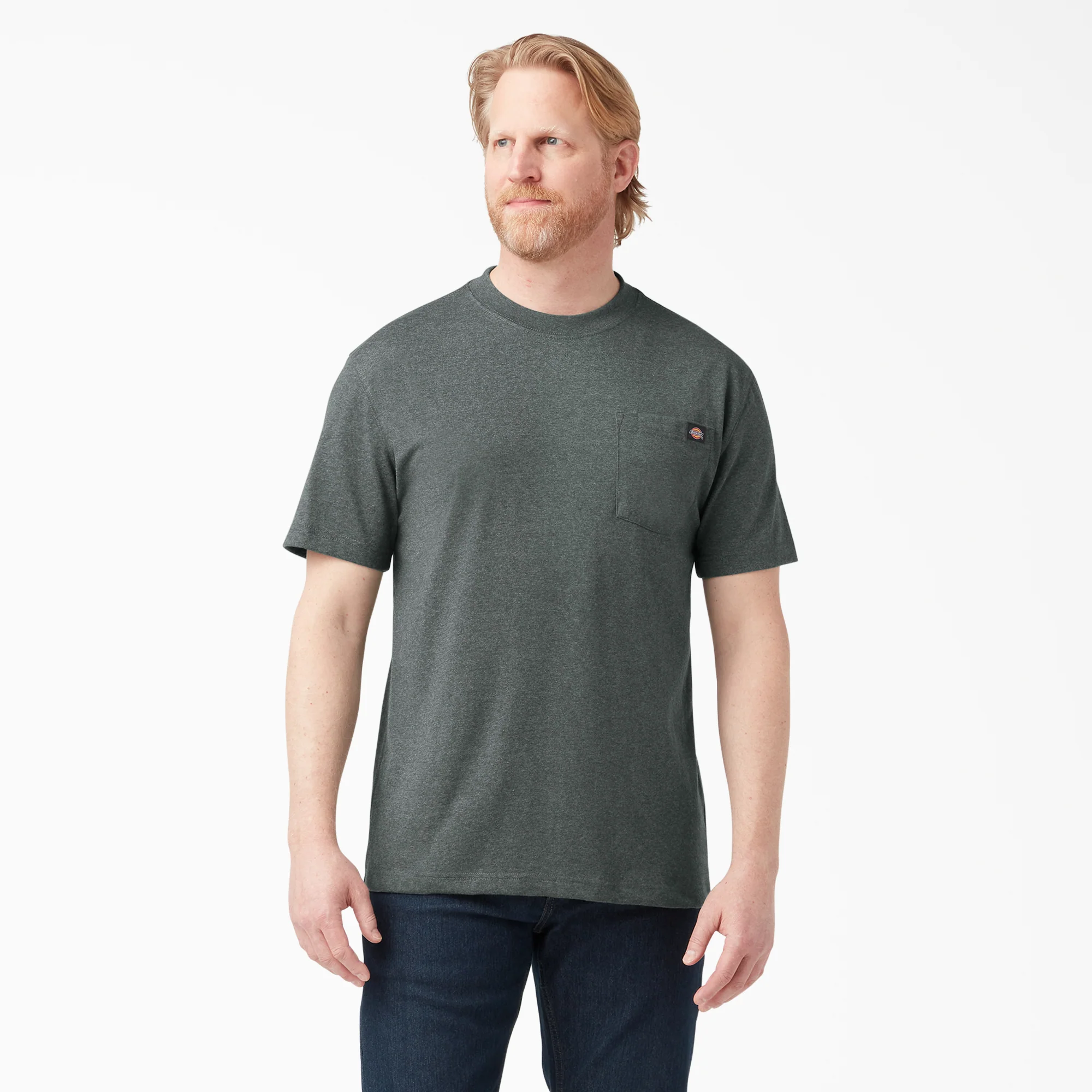 Image of Heavyweight Heathered Short Sleeve Pocket T-Shirt