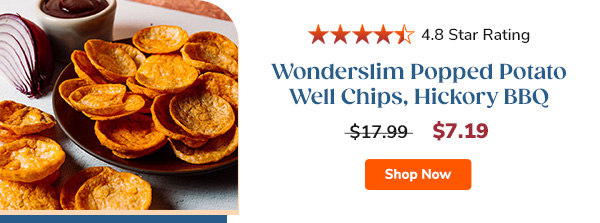 Wonderslim Popped Potato Well Chips, Hickory BBQ | $7.19