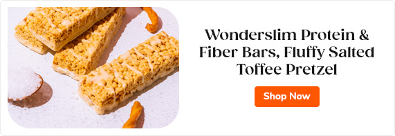 Wonderslim Protein & Fiber Bars, Fluffy Salted Toffee Pretzel Shop Now >>