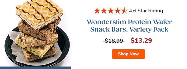 Wonderslim Protein Wafer Snack Bars, Variety Pack | $13.29