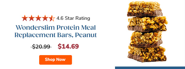 Wonderslim Protein Meal Replacement Bars, Peanut | $14.69
