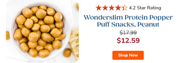 Wonderslim Protein Popper Puff Snacks, Peanut | $12.59