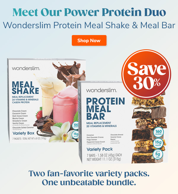Meet Our Power Protein Duo - Wonderslim Protein Meal Shake & Meal Bar