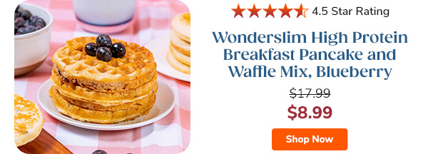 Wonderslim High Protein Breakfast Pancake and Waffle Mix, Blueberry | $8.99