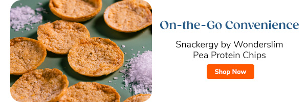 On-the-Go Convenience Snackergy by Wonderslim Pea Protein Chips Shop Now >>