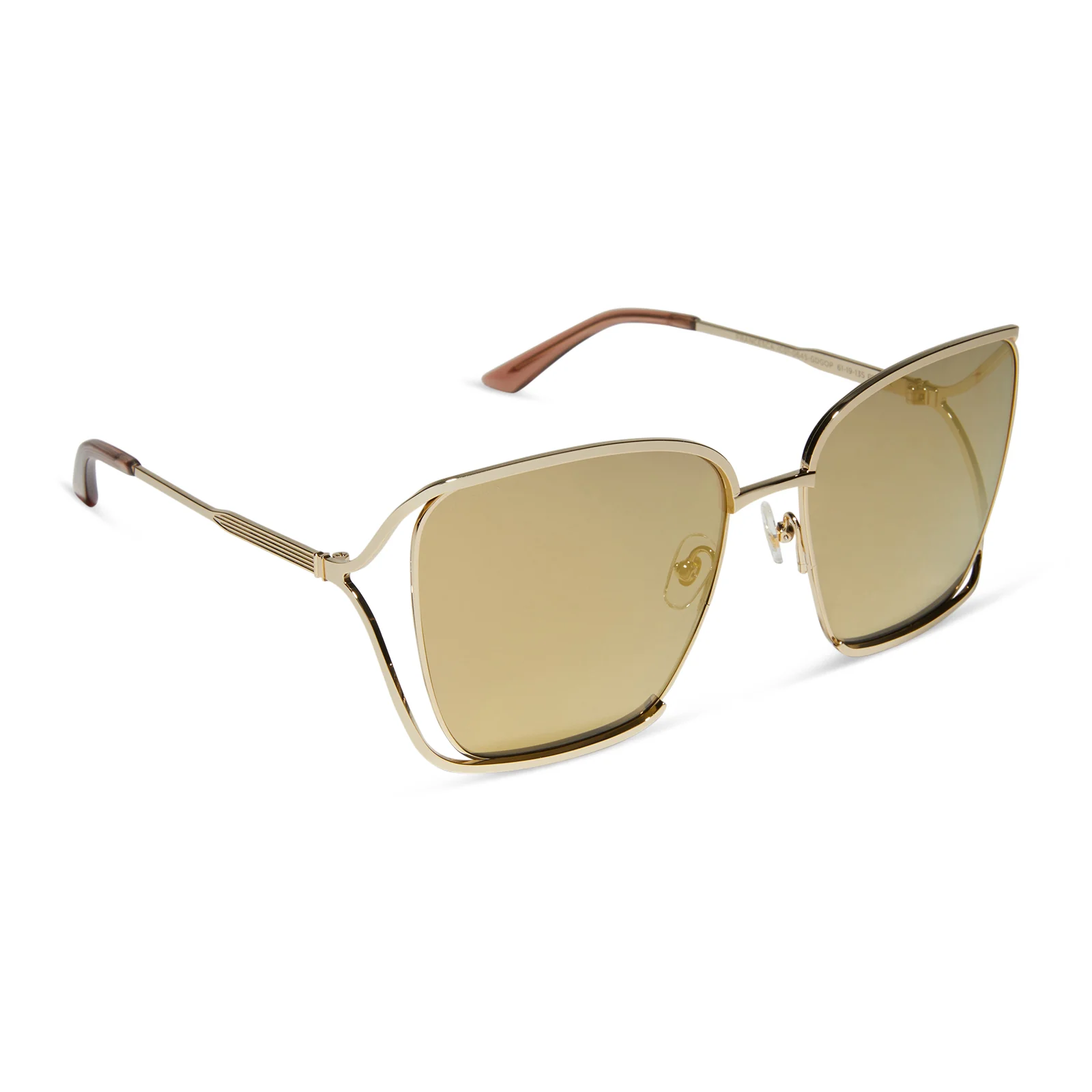 Image of FRANCESCA - GOLD WITH CAFÉ OLE + GOLD FLASH POLARIZED SUNGLASSES