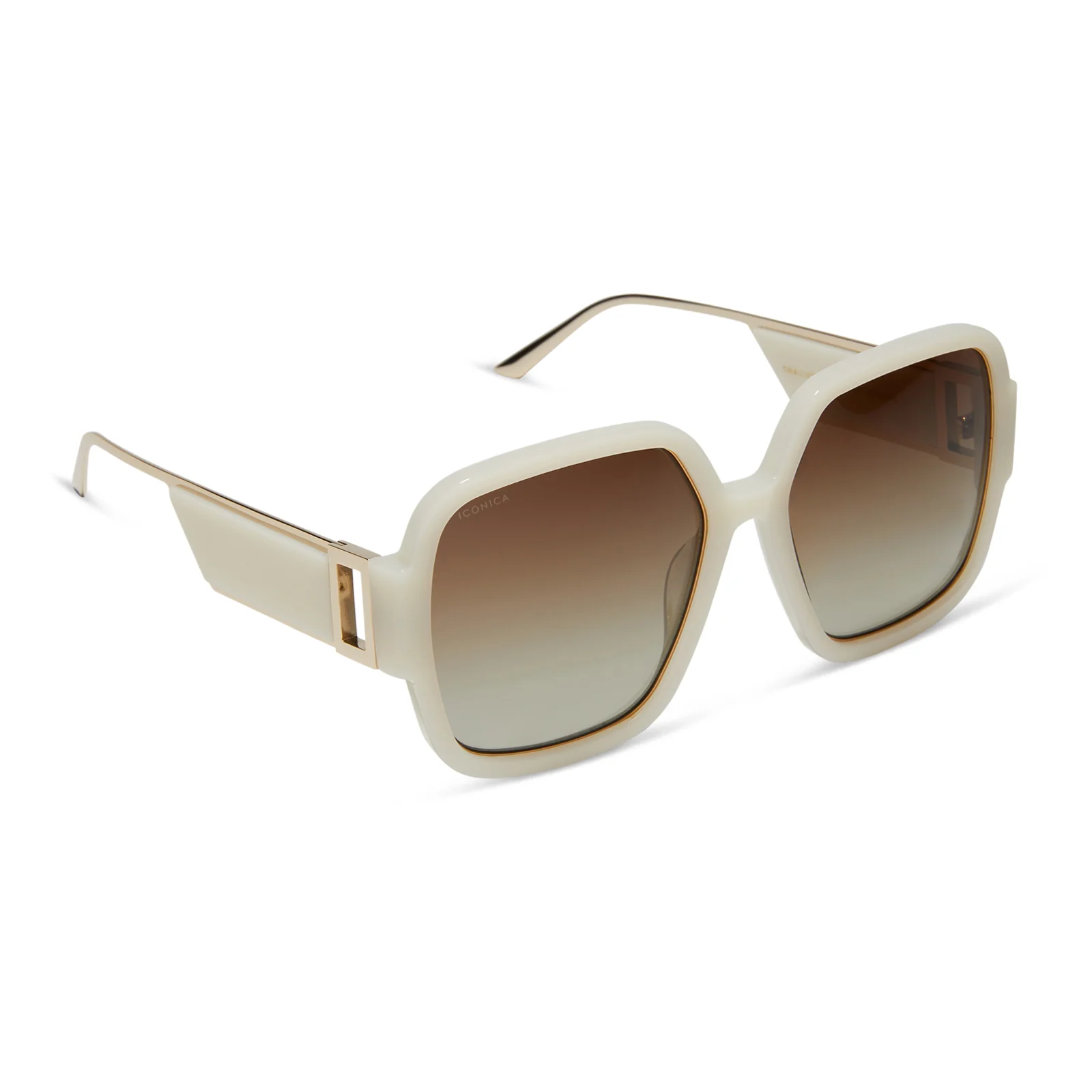 Image of TINA II - MERINGUE + BROWN GRADIENT + POLARIZED SUNGLASSES