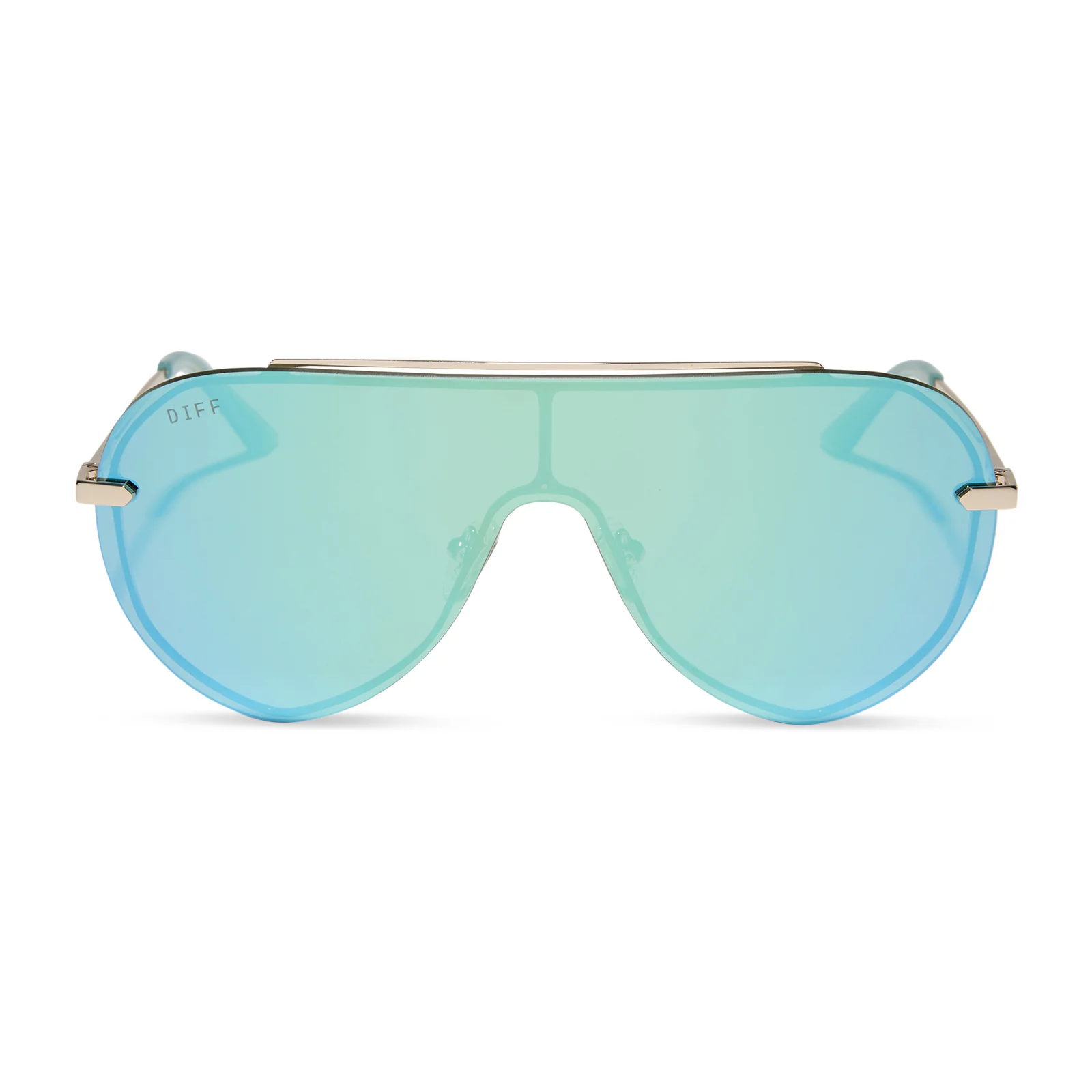 Image of IMANI - GOLD + AQUATIC AWE MIRROR SUNGLASSES