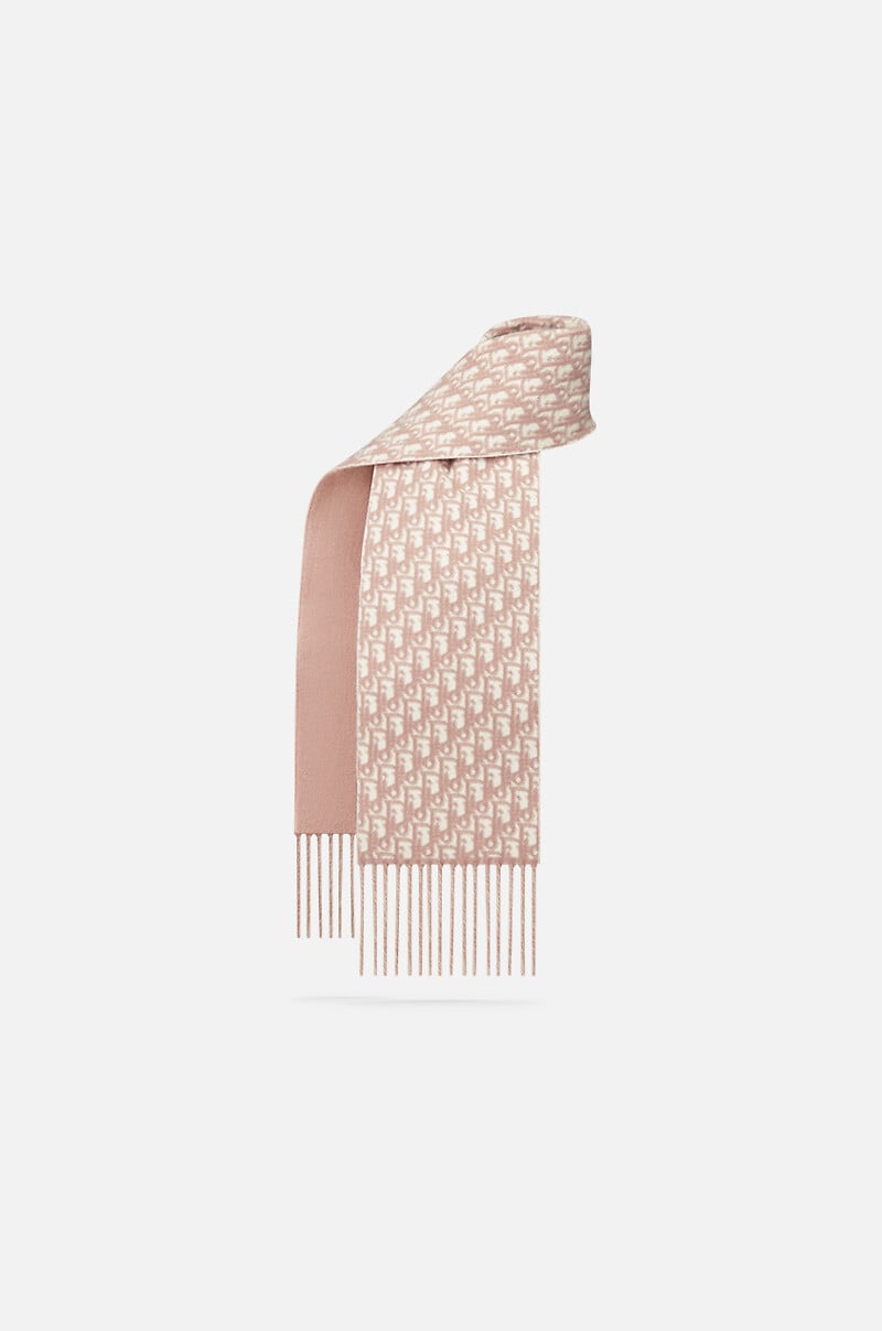 Dior Oblique Scarf, Rose des Vents Pink Cashmere