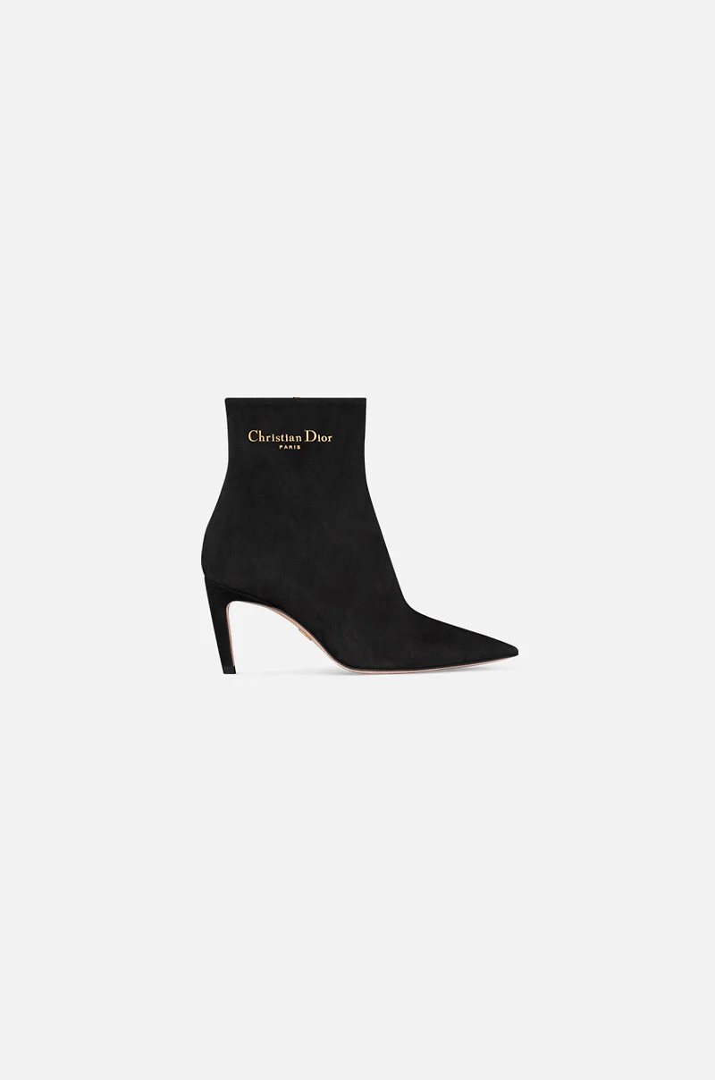 My Dior Heeled Ankle Boot, Black Suede Goatskin