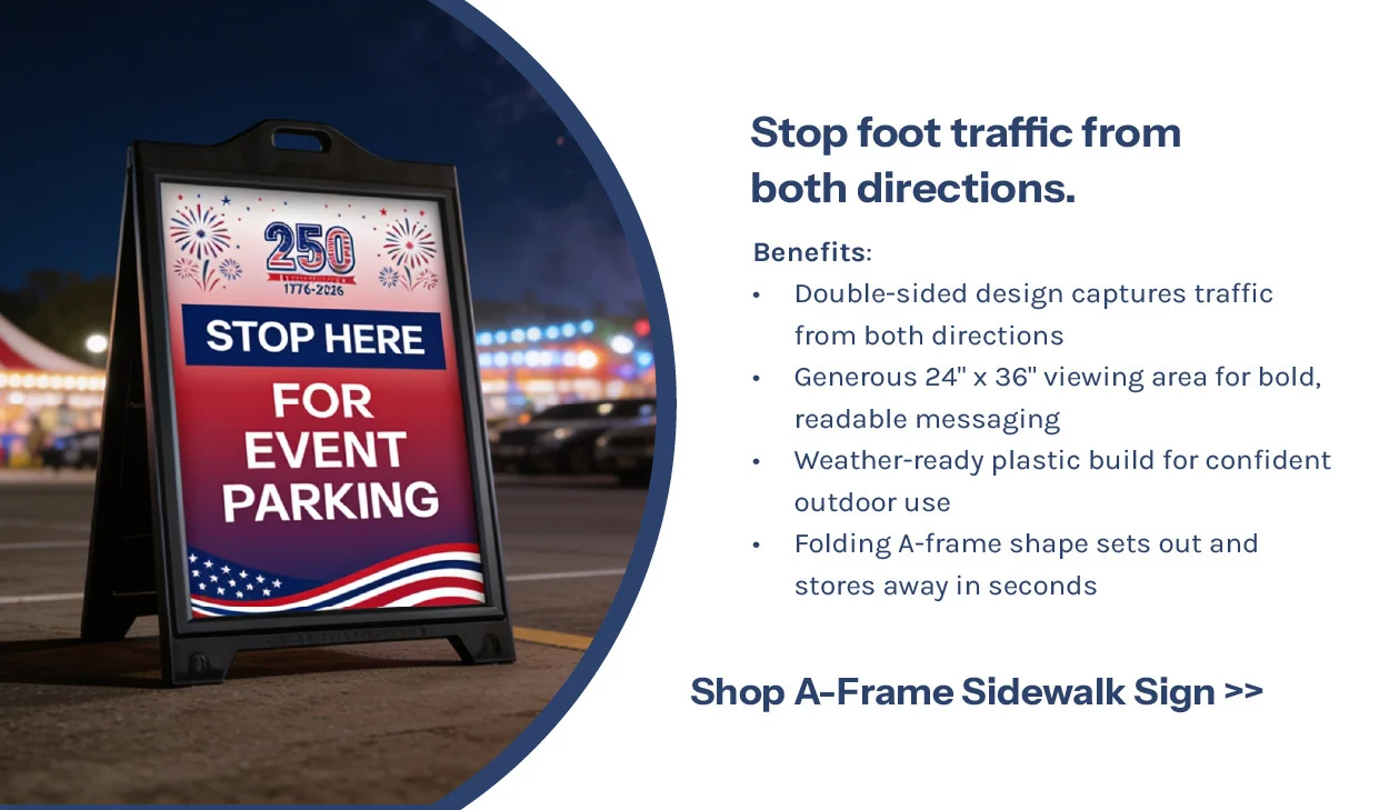 Stop foot traffic from both directions. Shop A-Frame Sidewalk Signs.