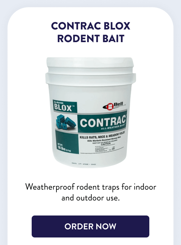 Contrac Blox Rodent Bait Weatherproof rodent traps for indoor and outdoor use. [SHOP NOW]