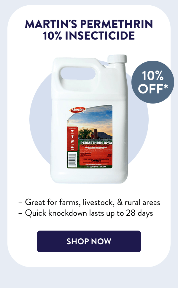 Martin's Permethrin 10% Insecticide – Great for farms, livestock, & rural areas – Quick knockdown lasts up to 28 days [SHOP NOW]