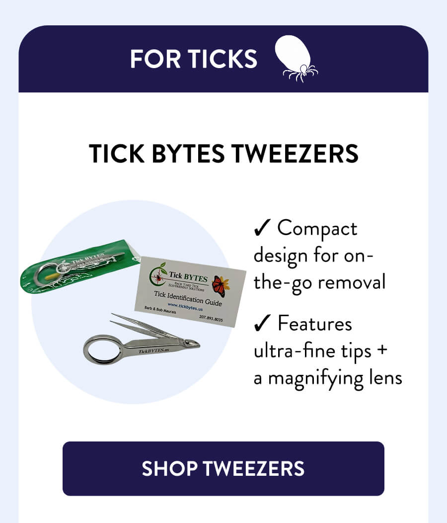 For Ticks Tick Bytes Tweezers – Compact design for on-the-go removal – Features ultra-fine tips + a magnifying lens [SHOP TWEEZERS]